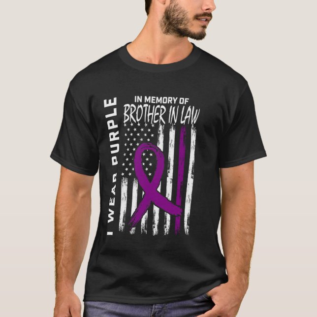 4th of July Alzheimers Awareness Brother In Law US T-Shirt (Front)