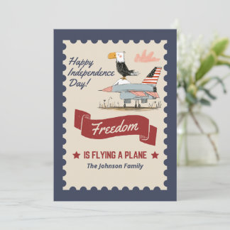 4th of July America 250th Eagle Jet Fighter Plane Card