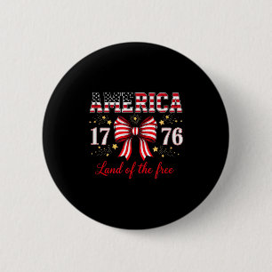 4th of july america coquette bow independence day  6 cm round badge