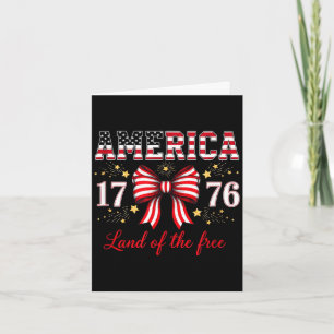 4th of july america coquette bow independence day card