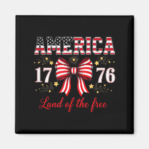 4th of july america coquette bow independence day magnet