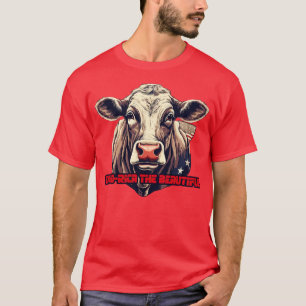 4th of July America Cow USA Flag Pattern Moorica t T-Shirt