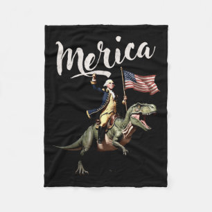 4th Of July America Founding Father Riding A Fleece Blanket