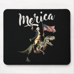 4th Of July America Founding Father Riding A Mouse Pad
