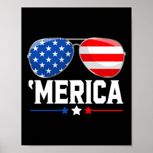 4th Of July America Independence Day Usa Flag Red Poster