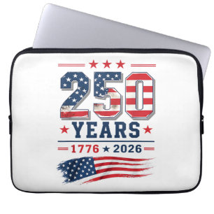 4th of July America US Flag Patriotic 250th Annive Laptop Sleeve