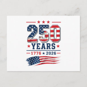 4th of July America US Flag Patriotic 250th Annive Postcard