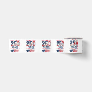 4th of July America US Flag Patriotic 250th Annive Satin Ribbon