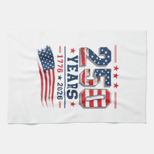 4th of July America US Flag Patriotic 250th Annive Tea Towel