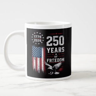 4th of July America US Flag Patriotic Large Coffee Mug
