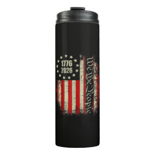 4th of July America US Flag Patriotic Thermal Tumbler