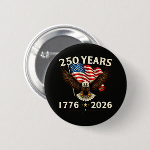 4th of July America US Patriotic Eagle 6 Cm Round Badge