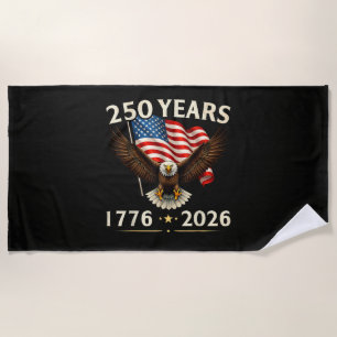 4th of July America US Patriotic Eagle Beach Towel