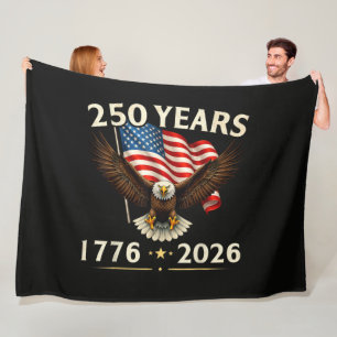 4th of July America US Patriotic Eagle  Fleece Blanket