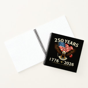 4th of July America US Patriotic Eagle Notebook