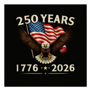 4th of July America US Patriotic Eagle Poster