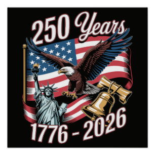4th of July America US Patriotic Eagle Poster