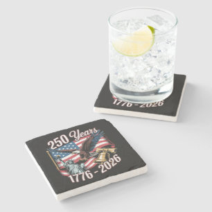 4th of July America US Patriotic Eagle Stone Coaster