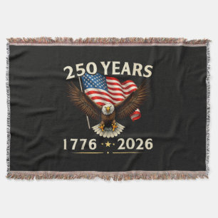 4th of July America US Patriotic Eagle Throw Blanket