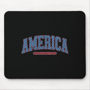 4th Of July America Vintage Retro Patriotic Men Wo Mouse Pad