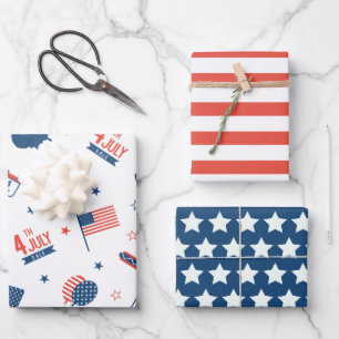 4th of July America Wrapping Paper Set