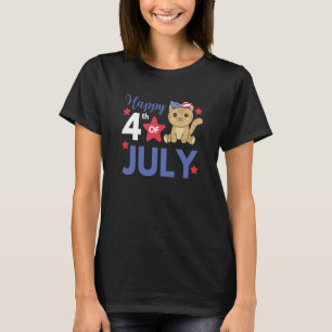 4th Of July American Cat For Kids Cute Usa Cat  8 T-Shirt