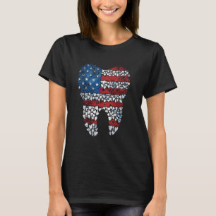 4th Of July American Dental Teeth US Flag Patrioti T-Shirt