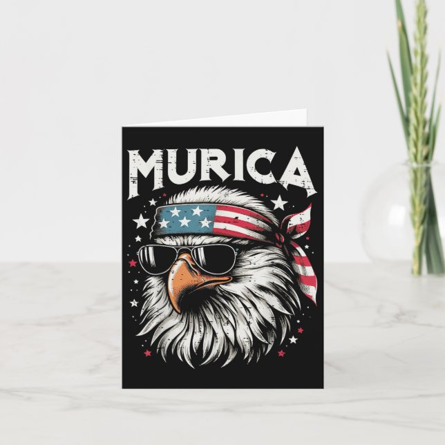 4th Of July American Eagle Murica Patriot Men Wome Card (Front)