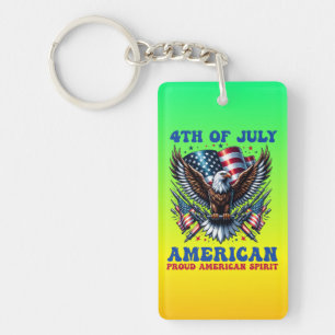4th Of July American Eagle Sublimation-61001 Key Ring