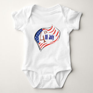4th of July American Flag Baby Bodysuit