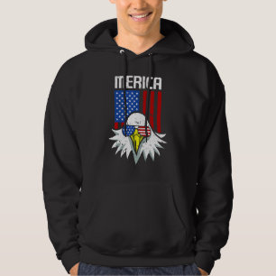4th of July American Flag Bald Eagle Mullet 4th Ju Hoodie