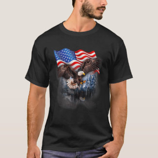 4Th Of July American Flag Bald Eagle T-Shirt