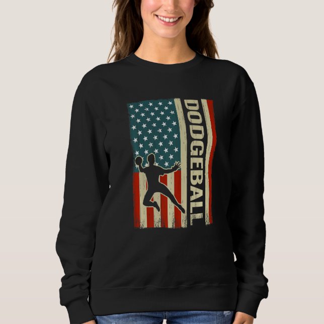 4th of July American Flag Ball Sport men Gaga Ball Sweatshirt (Front)