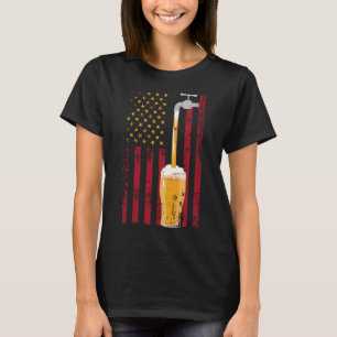 4th Of July American Flag Beer Brewing T-Shirt