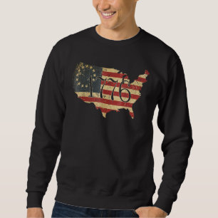 4th Of July American Flag Betsy Ross 1776 Men Wome Sweatshirt