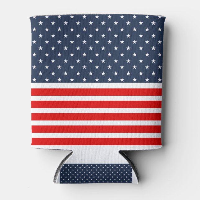 4th of july american flag can cooler (Front)