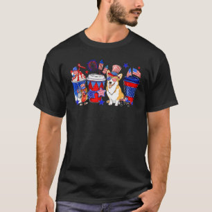 4th Of July American Flag Corgi Patriotic Dog Coff T-Shirt
