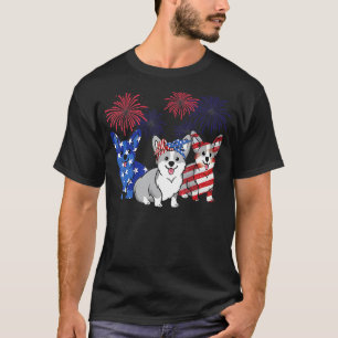 4th Of July American Flag Corgi Patriotic Dog Mens T-Shirt