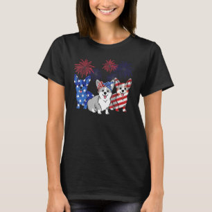 4th Of July American Flag Corgi Patriotic Dog Mens T-Shirt