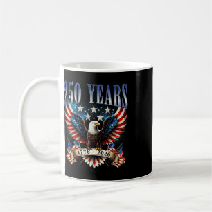 4th Of July American Flag Eagle Vintage 250 Years Coffee Mug