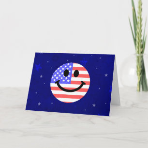 4th of July American Flag face Card