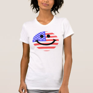 4th of July American Flag face T-Shirt