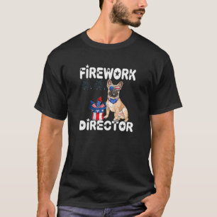 4Th Of July American Flag French Bulldog Fireworks T-Shirt