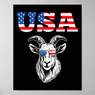 4th Of July American Flag Goat Lover Usa Patriotic Poster