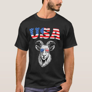 4th Of July American Flag Goat Lover Usa Patriotic T-Shirt