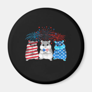 4th Of July American Flag Happy Guinea Pig Magnet