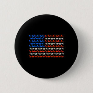 4th Of July American Flag Horseback Riding Horse U 6 Cm Round Badge