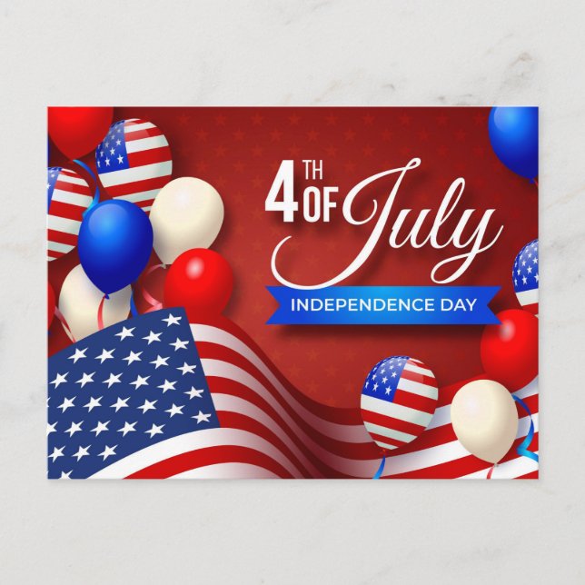 4th of July American Flag Independence Day Postcard (Front)