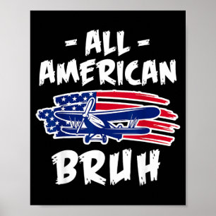 4th Of July American Flag Independence Day Poster