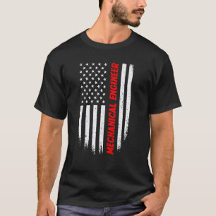 4th Of July American Flag Mechanical Engineer Men T-Shirt